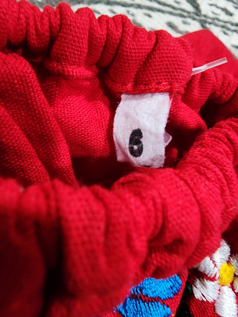 Girls Red Off-Shoulder Smocked Waist Dress 6T - Picture 5 of 6